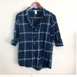 H&M Blue and White Flannel